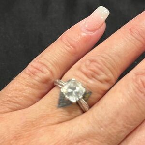 Tacori Sterling Silver Ring with square cushion cut CZ